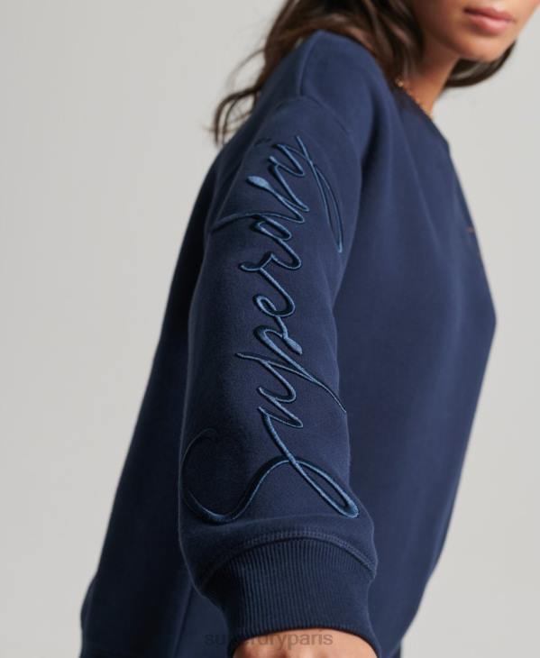 Superdry femmes sweat à capuche établi D64Z5879 vêtements marine
