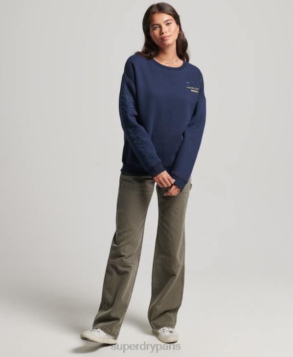 Superdry femmes sweat à capuche établi D64Z5879 vêtements marine