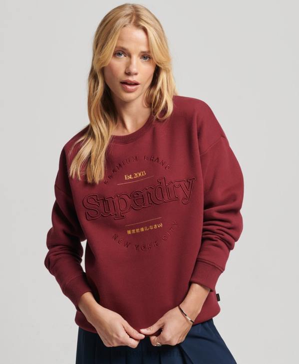 Superdry femmes sweat à capuche établi D64Z6021 vêtements rouge