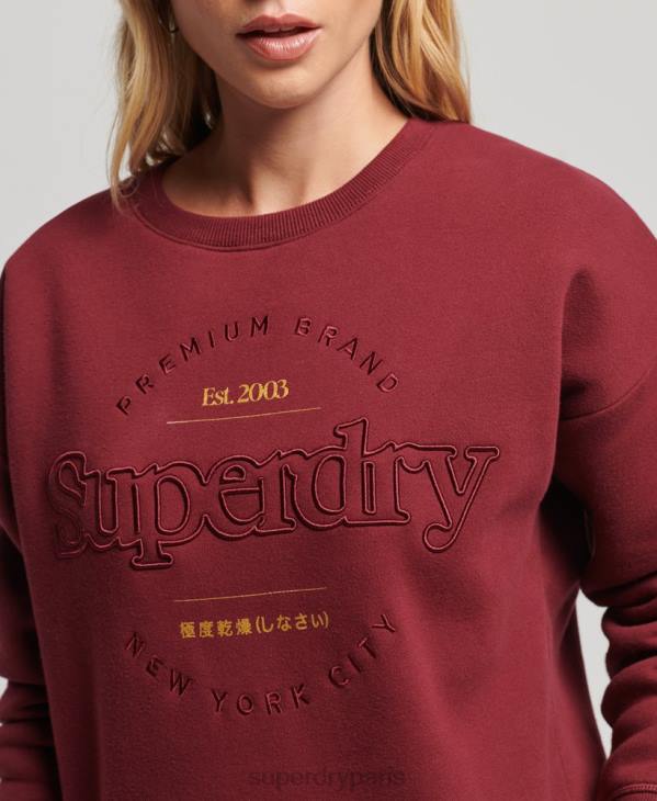 Superdry femmes sweat à capuche établi D64Z6021 vêtements rouge