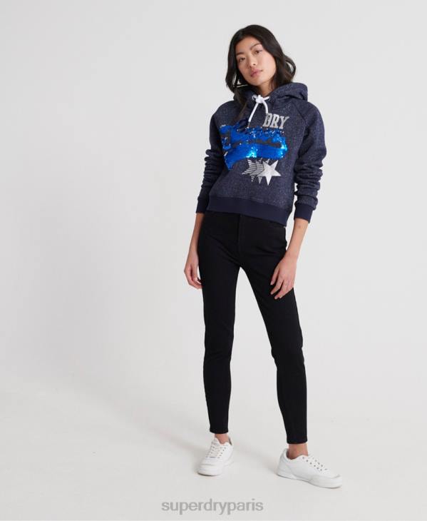 Superdry femmes sweat à capuche étoile boutique D64Z3509 vêtements marine