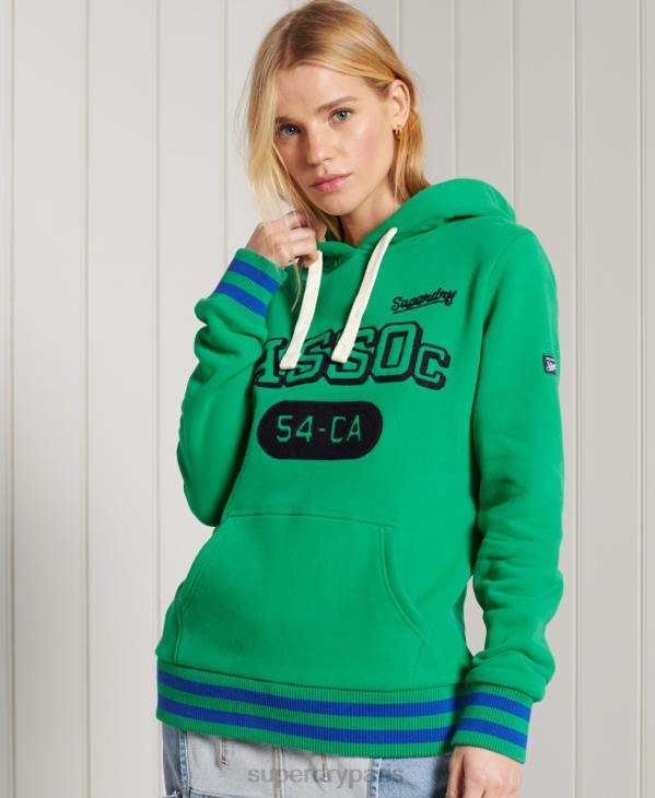 Superdry femmes sweat à capuche union athlétique collégiale D64Z6133 vêtements vert