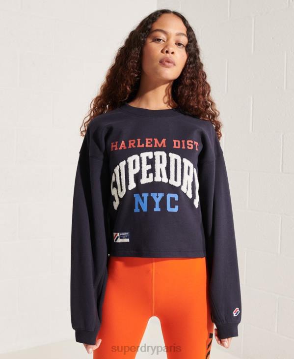 Superdry femmes sweat à capuche varsity arch D64Z5873 vêtements marine