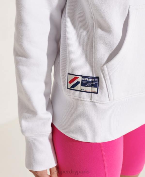 Superdry femmes sweat à capuche varsity arch mono D64Z5979 vêtements blanc