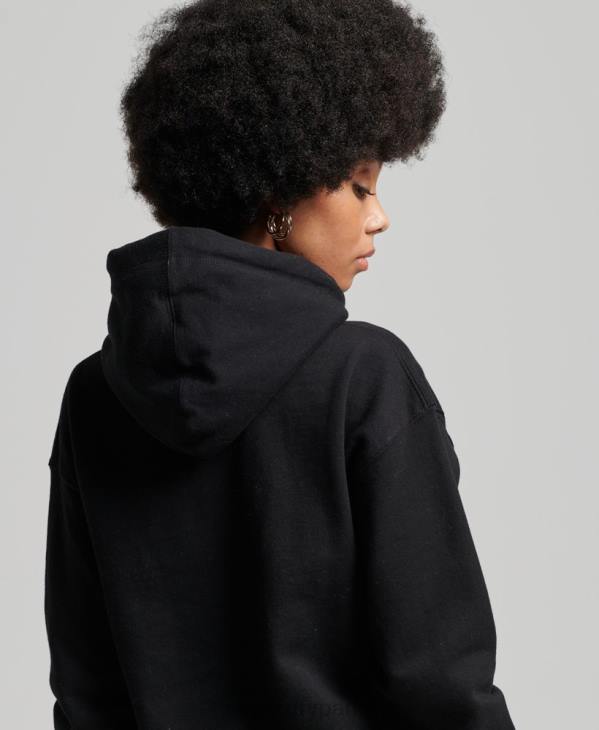 Superdry femmes sweat à capuche varsity arch mono D64Z6066 vêtements noir