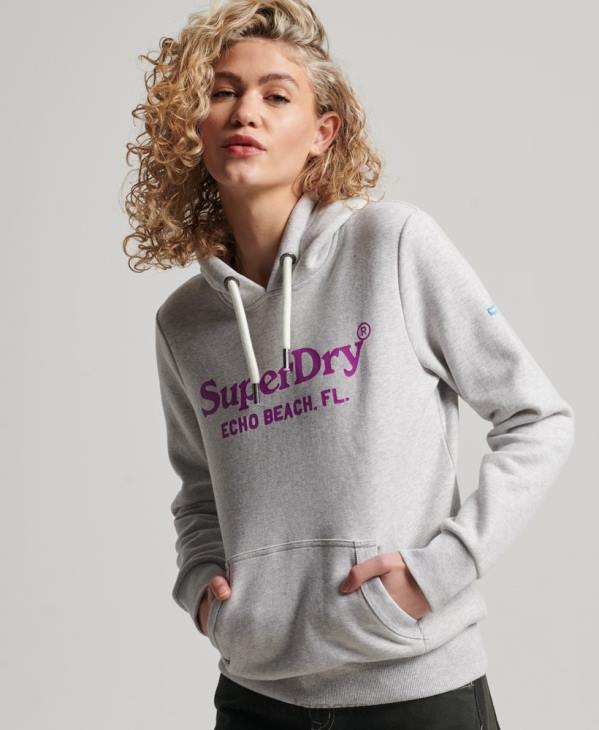 Superdry femmes sweat à capuche vintage D64Z2314 vêtements gris clair