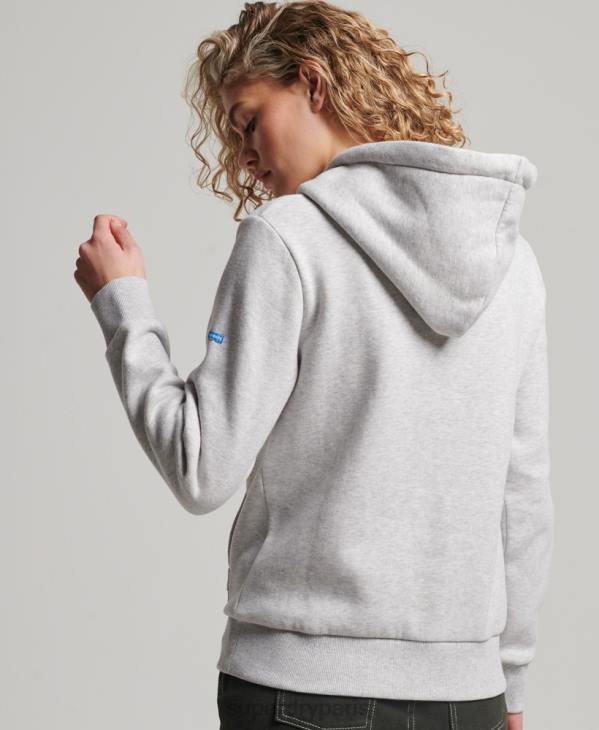 Superdry femmes sweat à capuche vintage D64Z2314 vêtements gris clair