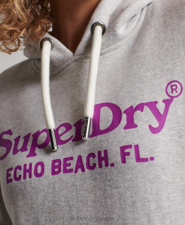 Superdry femmes sweat à capuche vintage D64Z2314 vêtements gris clair