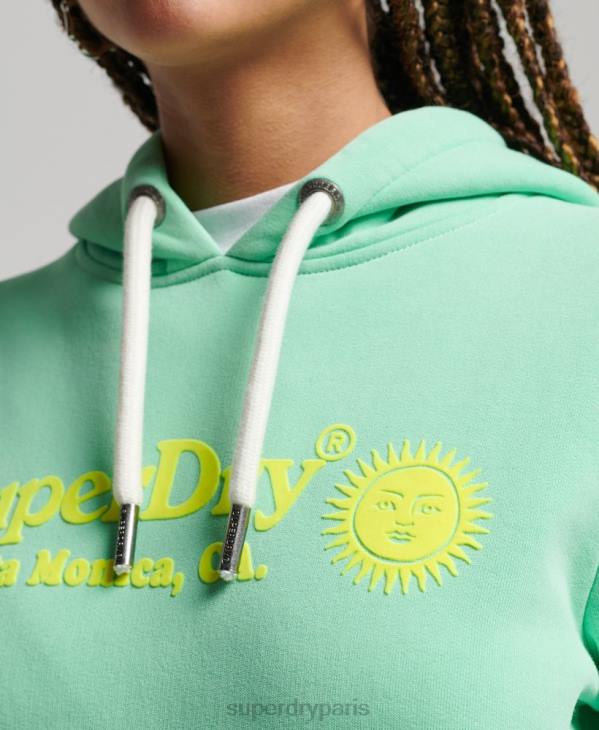 Superdry femmes sweat à capuche vintage D64Z2315 vêtements vert