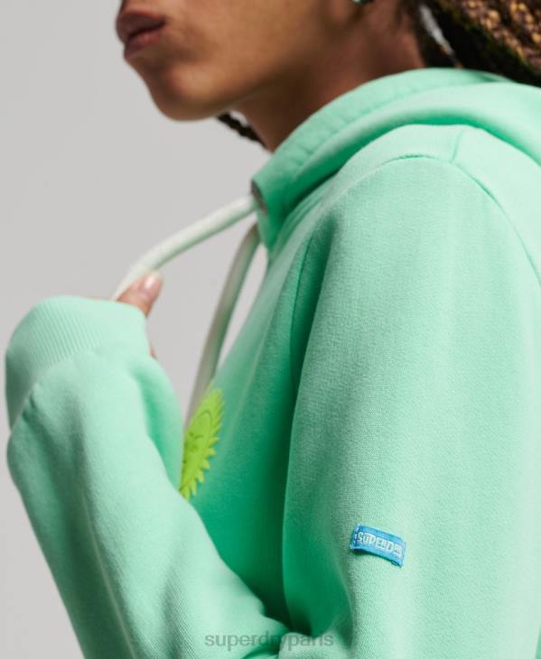 Superdry femmes sweat à capuche vintage D64Z2315 vêtements vert