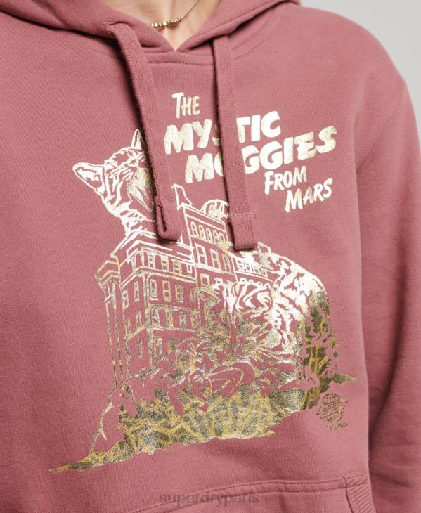 Superdry femmes sweat à capuche vintage b-movie D64Z5774 vêtements rose