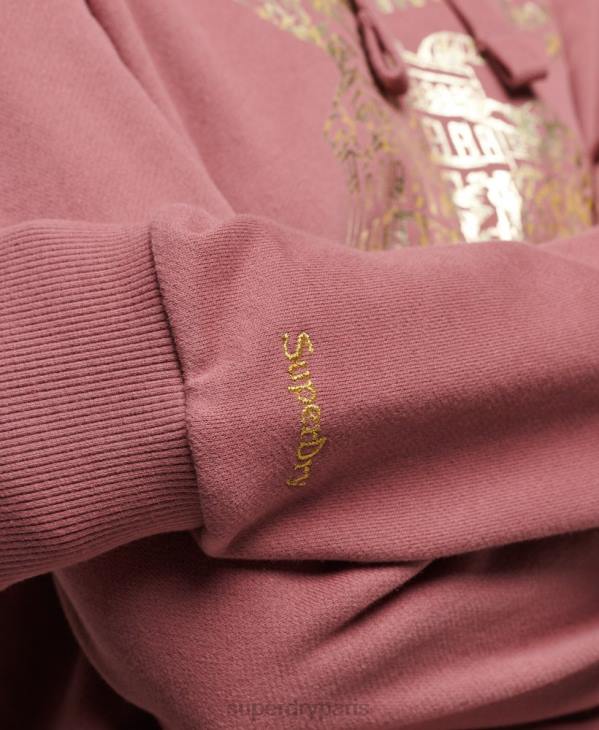 Superdry femmes sweat à capuche vintage b-movie D64Z5774 vêtements rose