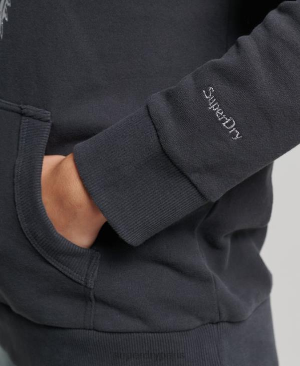 Superdry femmes sweat à capuche vintage b-movie D64Z6097 vêtements gris foncé