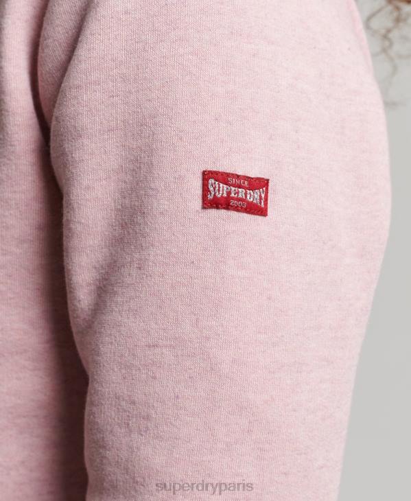 Superdry femmes sweat à capuche vintage collégial scénarisé D64Z2281 vêtements rose