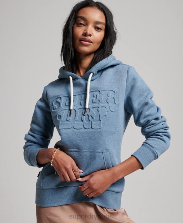 Superdry femmes sweat à capuche vintage cooper D64Z2241 vêtements bleu clair