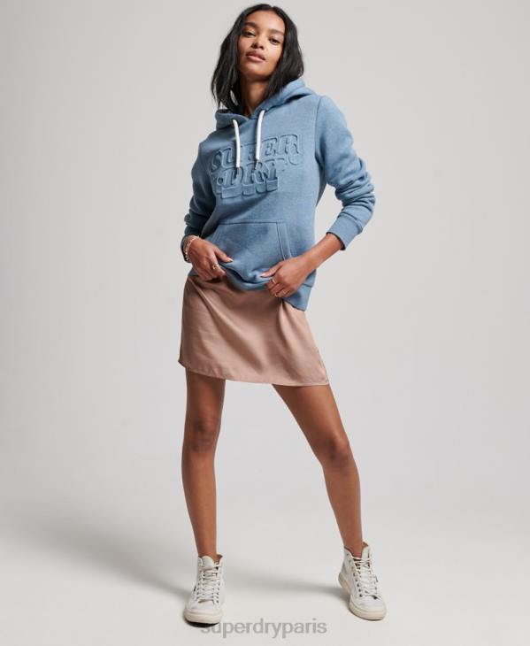 Superdry femmes sweat à capuche vintage cooper D64Z2241 vêtements bleu clair
