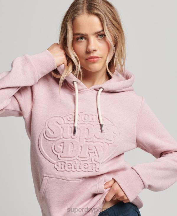 Superdry femmes sweat à capuche vintage cooper D64Z2323 vêtements rose