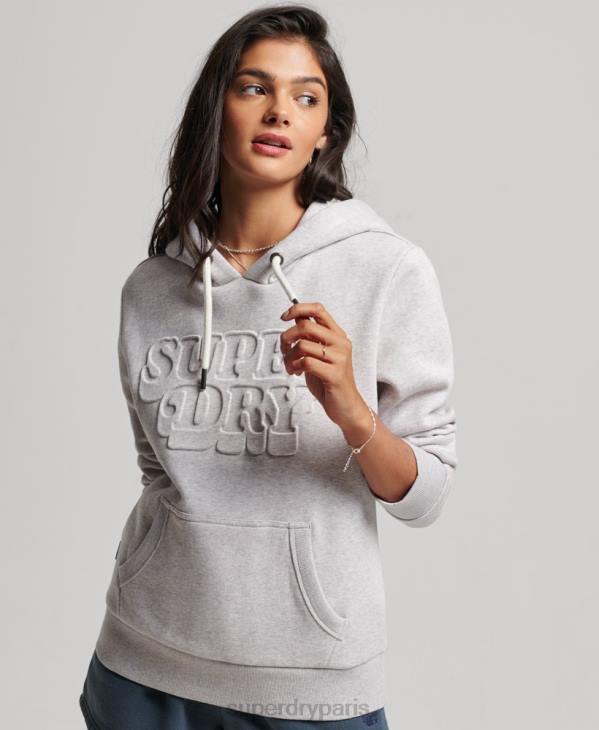 Superdry femmes sweat à capuche vintage cooper D64Z3299 vêtements gris clair