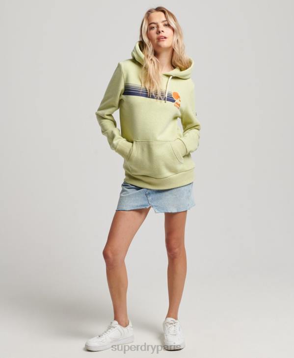 Superdry femmes sweat à capuche vintage grands espaces D64Z2168 vêtements vert