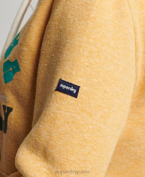 Superdry femmes sweat à capuche vintage grands espaces D64Z2258 vêtements jaune