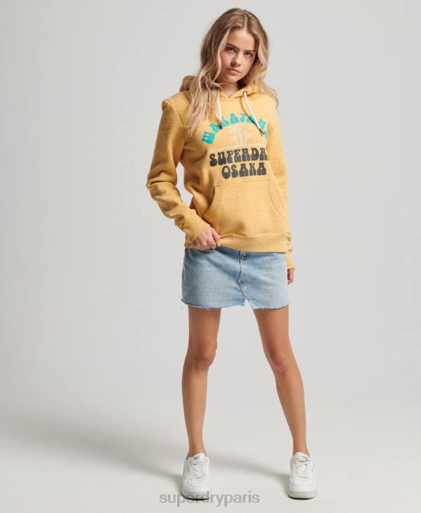 Superdry femmes sweat à capuche vintage grands espaces D64Z2258 vêtements jaune