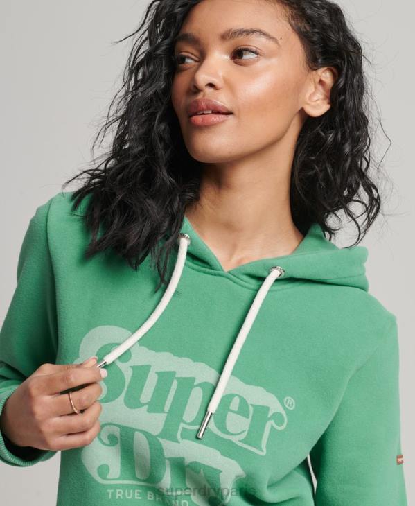 Superdry femmes sweat à capuche vintage shadow D64Z2202 vêtements vert