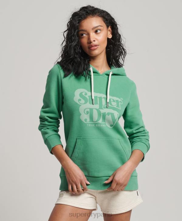 Superdry femmes sweat à capuche vintage shadow D64Z2202 vêtements vert