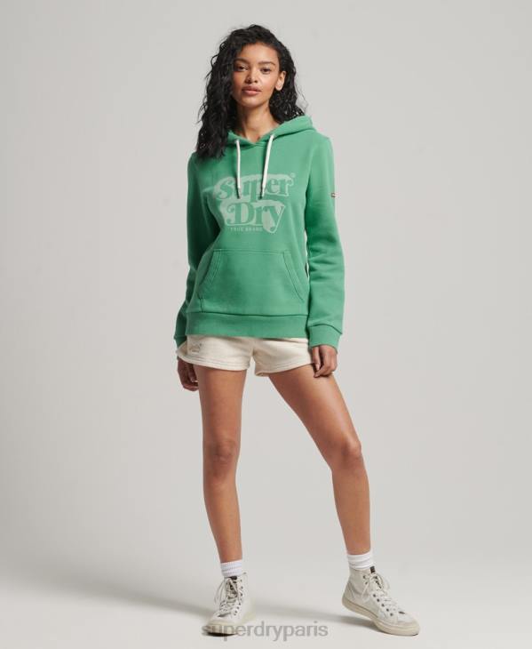 Superdry femmes sweat à capuche vintage shadow D64Z2202 vêtements vert