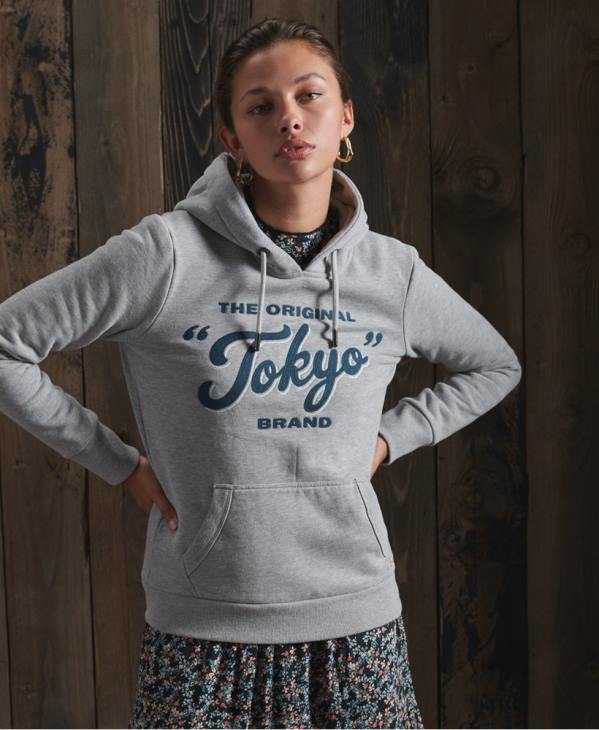 Superdry femmes sweat à capuche workwear D64Z3507 vêtements gris foncé