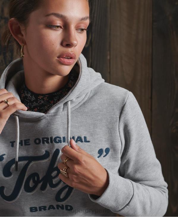 Superdry femmes sweat à capuche workwear D64Z3507 vêtements gris foncé