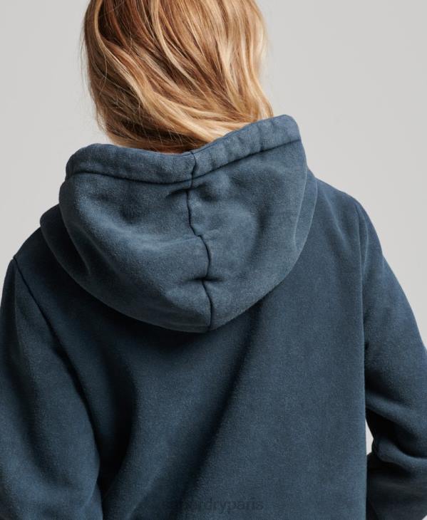 Superdry femmes sweat à capuche zippé arc-en-ciel vintage D64Z2192 vêtements marine