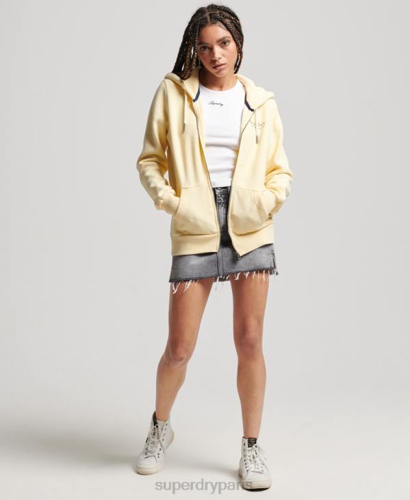 Superdry femmes sweat à capuche zippé arc-en-ciel vintage D64Z2208 vêtements jaune