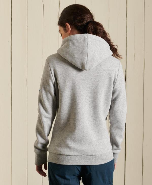 Superdry femmes sweat à capuche zippé avec logo vintage american classics D64Z6104 vêtements gris