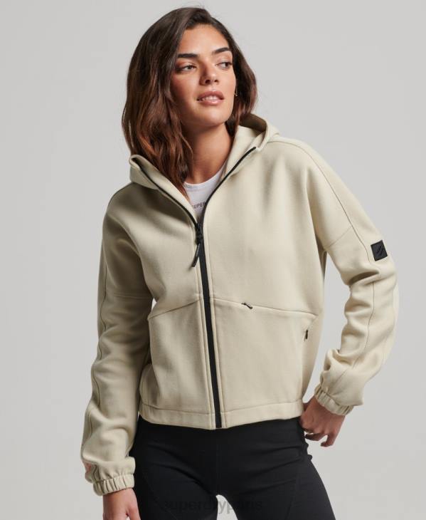 Superdry femmes sweat à capuche zippé code tech D64Z3267 vêtements beige