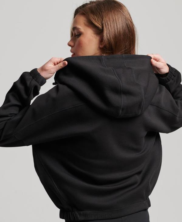 Superdry femmes sweat à capuche zippé code tech D64Z3342 vêtements noir