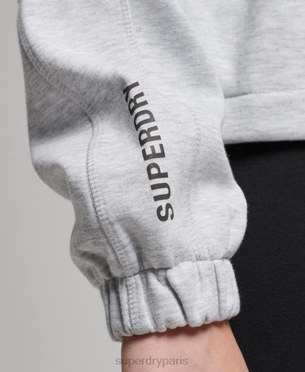 Superdry femmes sweat à capuche zippé code tech D64Z5847 vêtements gris
