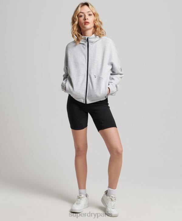 Superdry femmes sweat à capuche zippé code tech D64Z5847 vêtements gris