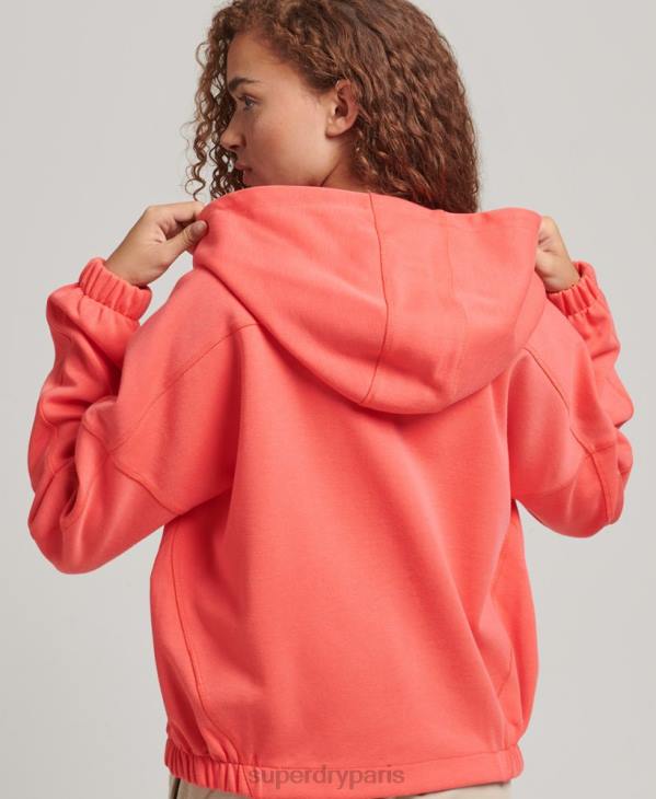 Superdry femmes sweat à capuche zippé code tech D64Z5888 vêtements corail