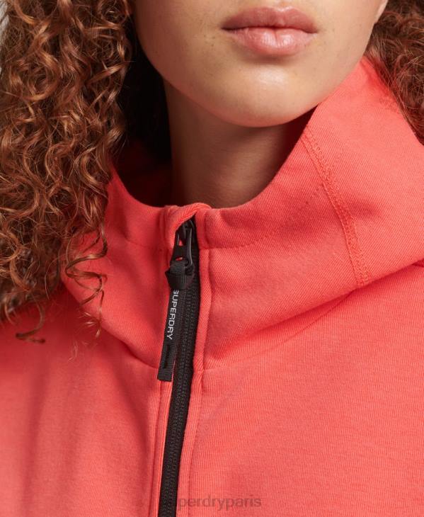 Superdry femmes sweat à capuche zippé code tech D64Z5888 vêtements corail