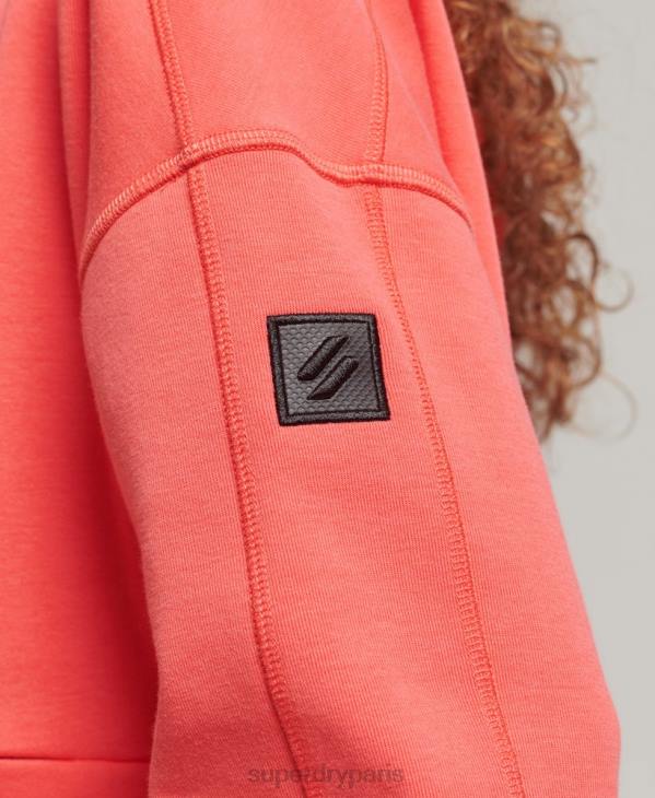 Superdry femmes sweat à capuche zippé code tech D64Z5888 vêtements corail
