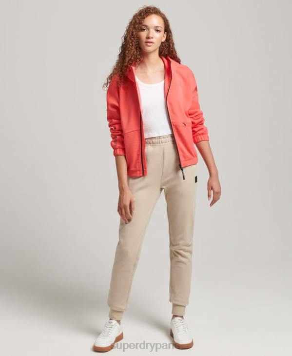 Superdry femmes sweat à capuche zippé code tech D64Z5888 vêtements corail