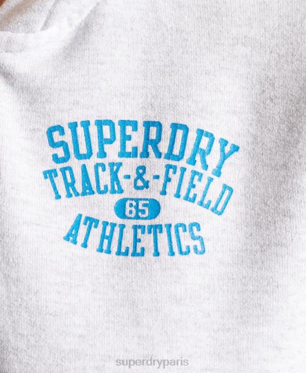 Superdry femmes sweat à capuche zippé d'athlétisme D64Z6085 vêtements gris clair