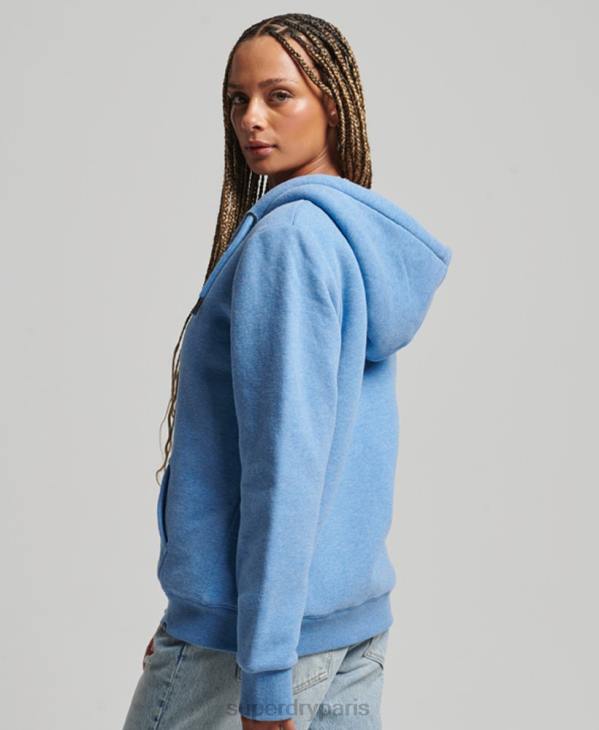 Superdry femmes sweat à capuche zippé doublé borg essential D64Z5750 vêtements bleu