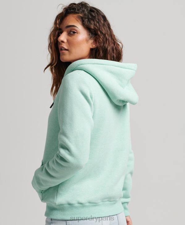 Superdry femmes sweat à capuche zippé doublé borg essential D64Z5757 vêtements vert