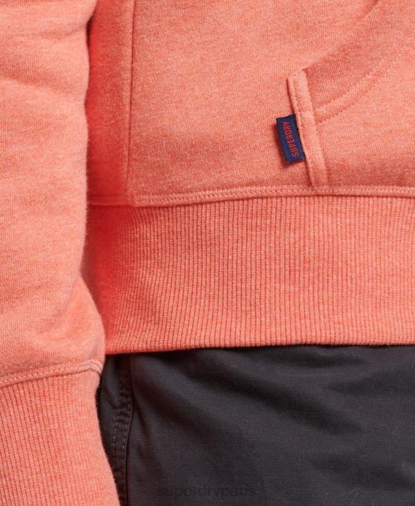 Superdry femmes sweat à capuche zippé en coton bio à logo vintage D64Z3329 vêtements corail