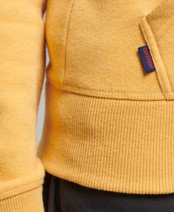 Superdry femmes sweat à capuche zippé en coton bio à logo vintage D64Z3384 vêtements jaune