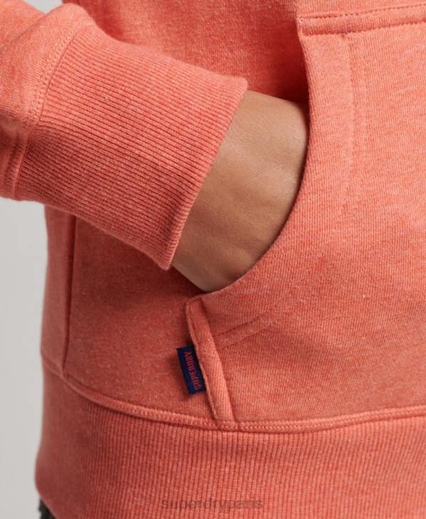 Superdry femmes sweat à capuche zippé essentiel en coton bio D64Z3293 vêtements corail