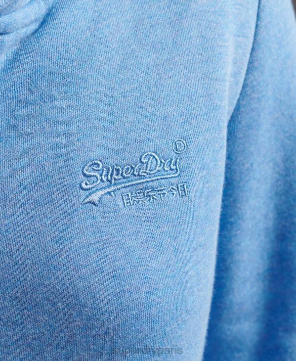 Superdry femmes sweat à capuche zippé essentiel en coton bio D64Z3301 vêtements bleu