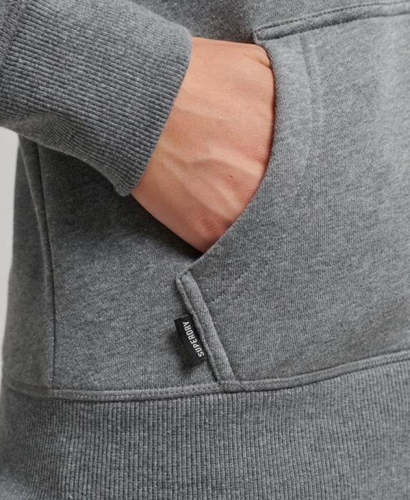 Superdry femmes sweat à capuche zippé essentiel en coton bio D64Z3303 vêtements gris