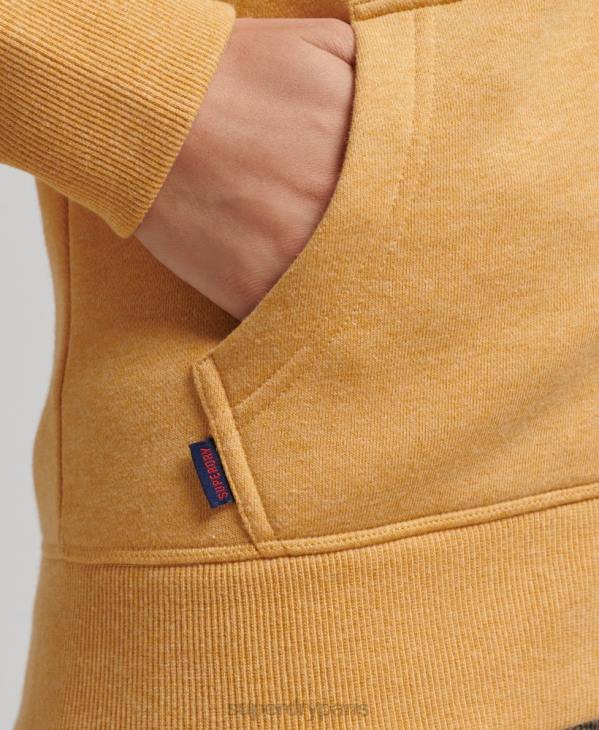 Superdry femmes sweat à capuche zippé essentiel en coton bio D64Z3343 vêtements jaune